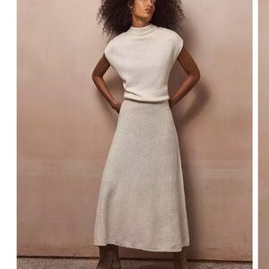 NWT Mint Velvet ivory cotton textured dress, size small